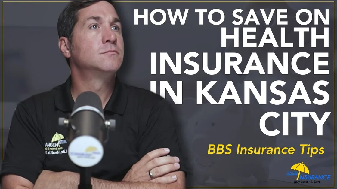 Matt Briegel at a microphone beside the video's title: How to save on health insurance in Kansas City — BBS Insurance Tips